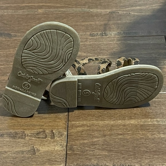 nwot CAT & JACK || Crisscross Sandals | Black Tan Leopard || Toddler size 5 - Picture 3 of 7